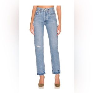 Agolde 90’s Pinch Waist High Rise Straight Blue Jeans Size 23
